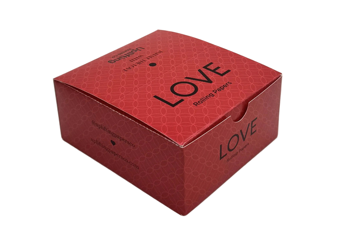 Red box with 'LOVE' text on a white background